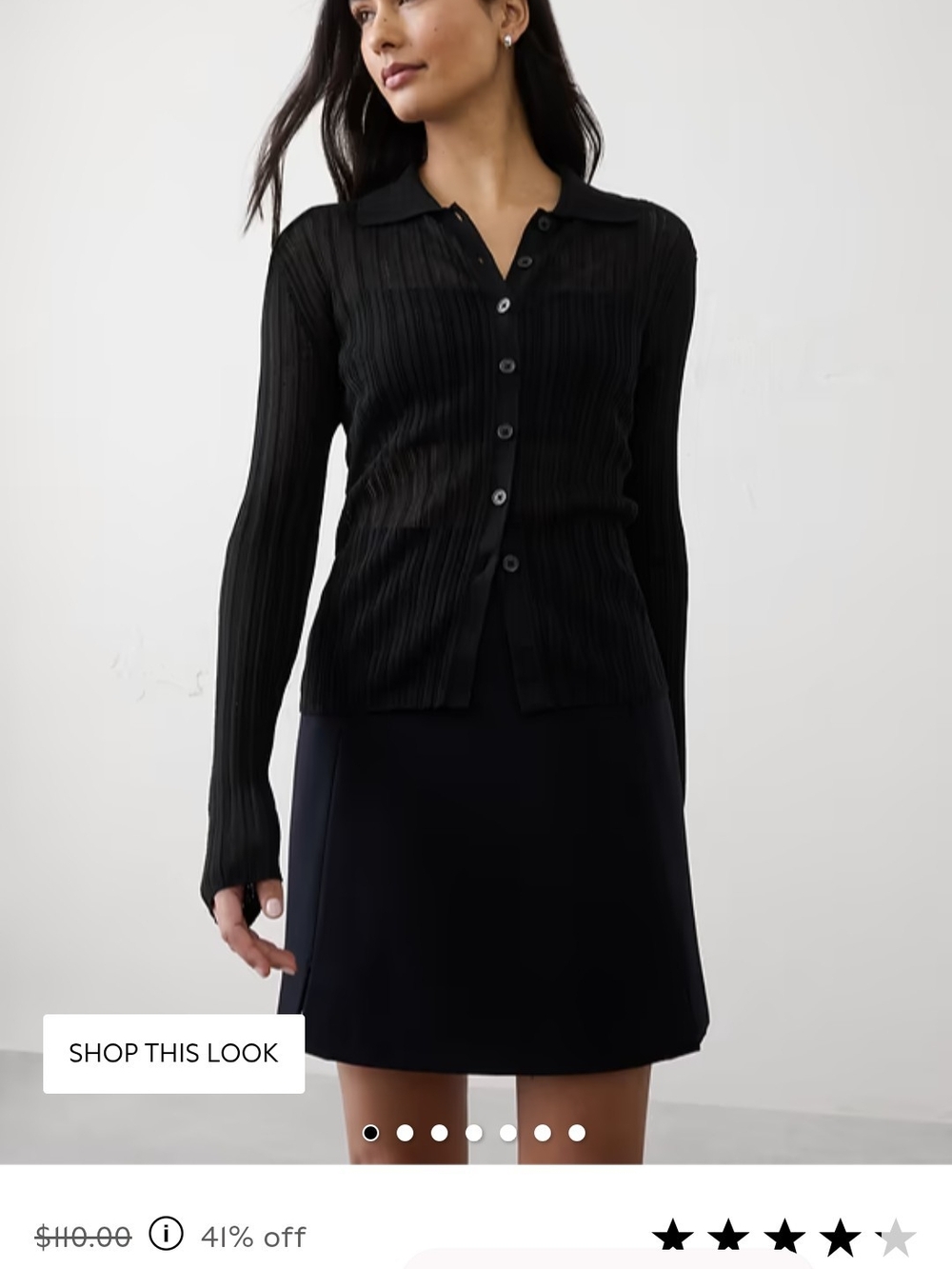 Banana Republic Sheer Black Cardigan